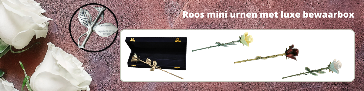 roos mini urnen met bewaarbox